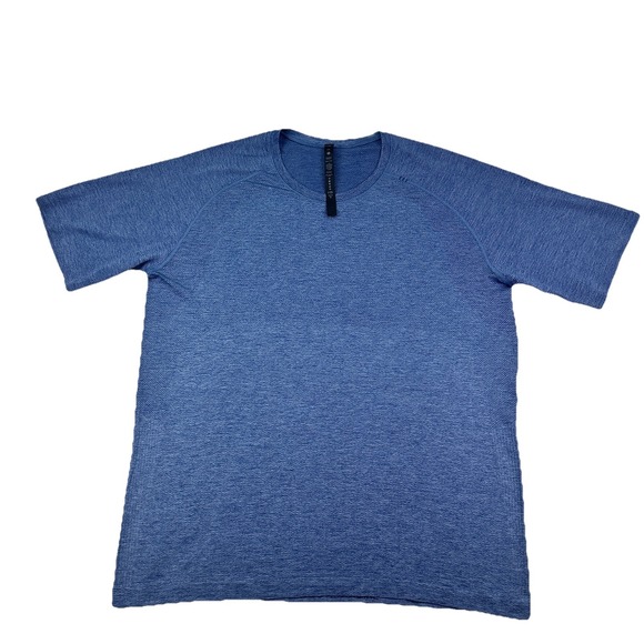 Lululemon Shirt Mens XXL Blue Short Sleeve Metal Vent Tee Workout Gym - Picture 1 of 12
